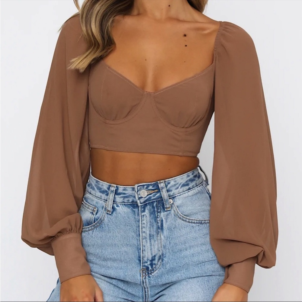 Brown crop top